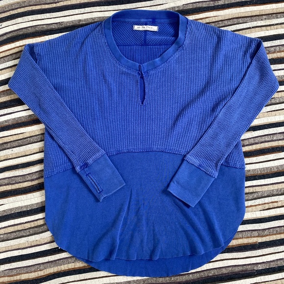 Free People✨Monterey Thermal Top- Electric Indigo - Picture 2 of 5